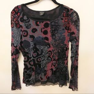 Tribal | sheer sleeve top